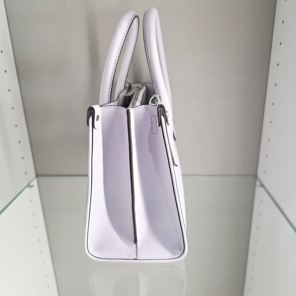 MICHAEL KORS MAPLE STUD OPTIC LAVANDER LEATHER MEDIUM SATCHEL BAG - Picture 4 of 10